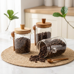 Glass Jar with Wooden Spoon 800 ml